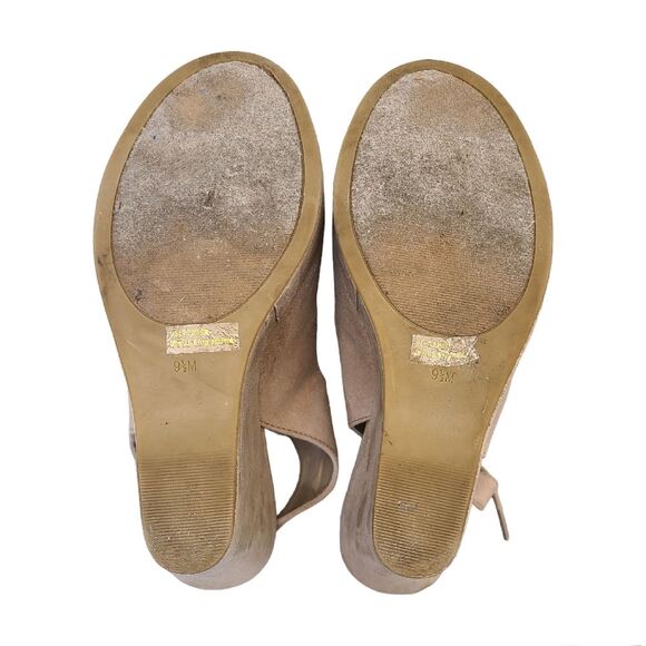 G by Guess Womens Beige Lace Up Cutout Platform Wedge Booties 9.5M - Picture 7 of 16